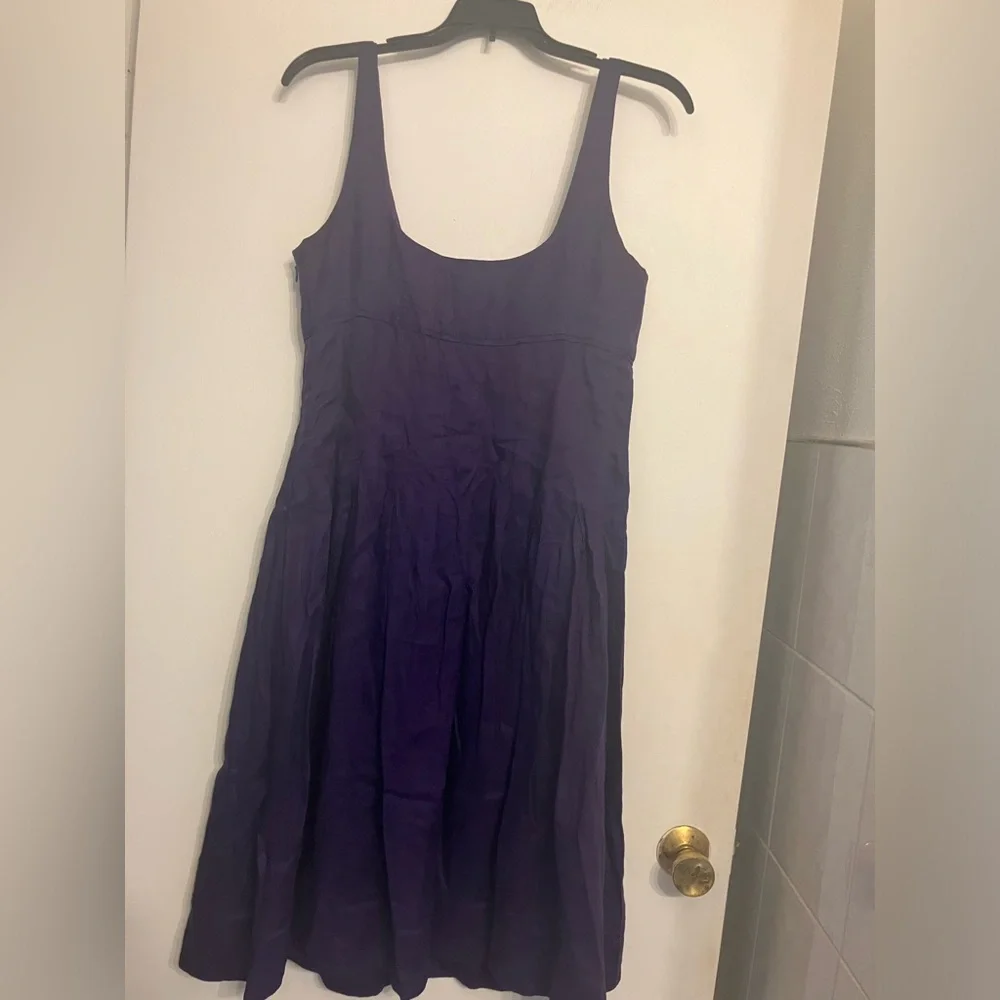 Lauren Ralph Lauren 100% linen a-line dress purple size 10 medium